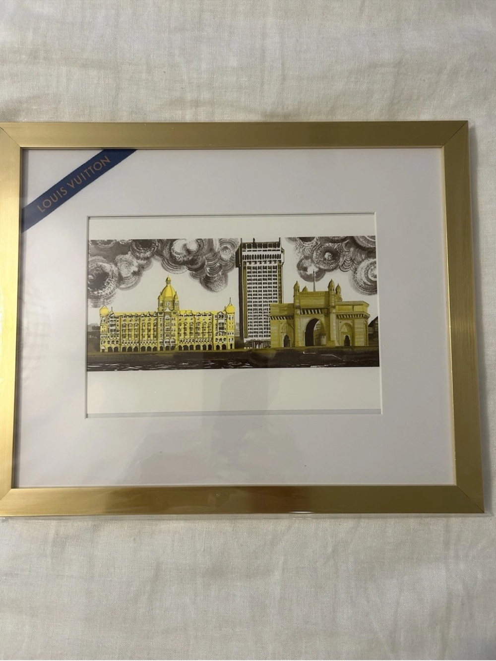 “Mumbai” Louis Vuitton X Ruben Toledo Authentic Framed Art City Guide COA